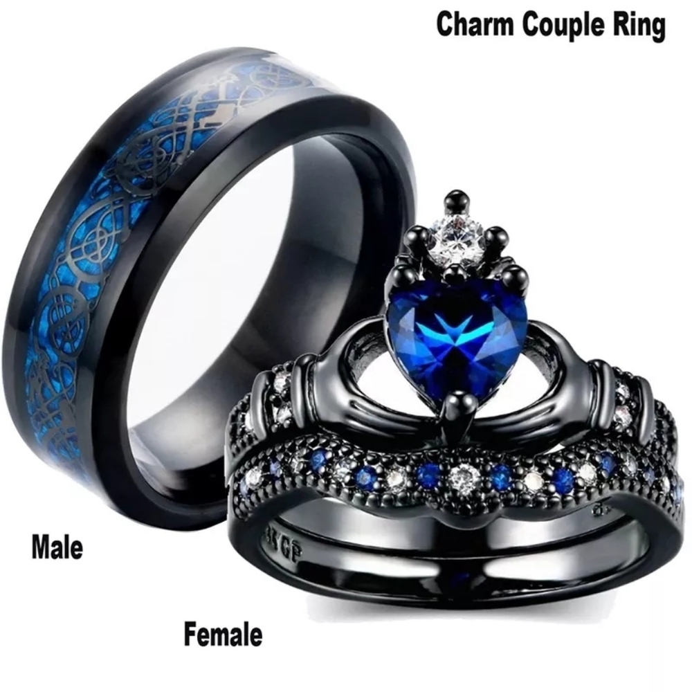 new Steel set 3pc Couples rings $20 for the set
